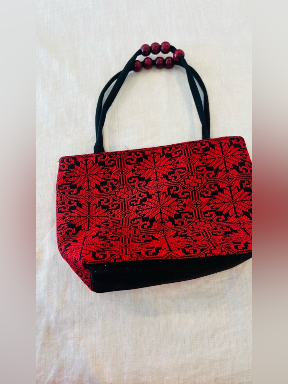 New Handwoven  Traditional & cultural Red and Black Patterned Women's Tote Bag